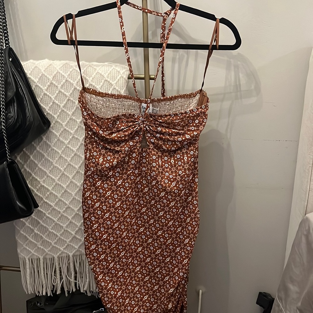 floral print key hole dress